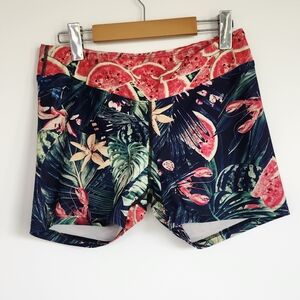 Tropical Print Bike Shorts